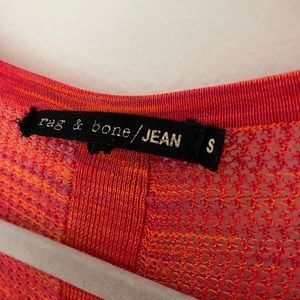 Rag and Bone orange mesh long-sleeved shirt